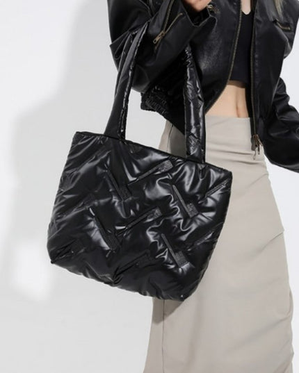 Padded Shoulder Bag – Zigzag Quilted Design