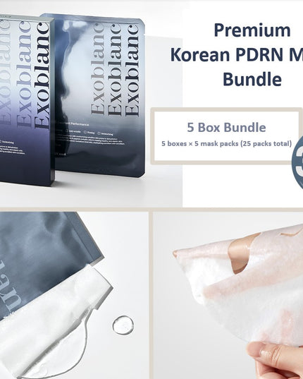 Korean Premium Exoblanc PDRN MASK Bundle Set (5 Boxes × 5 Mask Packs (25 packs total))